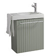 GODART - Pack lave-mains Vert mat strié avec porte serviette - Mitigeur à droite - L.48 X H. 52.5 cm - Houston - vignette