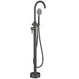 PLANETE BAIN - Mitigeur bain douche sur pied en inox brossé gun metal pour baignoire ilot - Alois - vignette