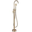 PLANETE BAIN - Mitigeur bain douche sur pied en inox brossé doré pour baignoire ilot - Alois - vignette