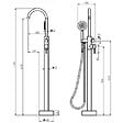 PLANETE BAIN - Mitigeur bain douche sur pied en inox brossé doré pour baignoire ilot - Alois - vignette