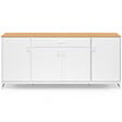ID MARKET - Buffet 180 cm WASHINGTON XXL 4 portes et 1 tiroir bois et blanc - vignette