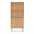 ID MARKET - Buffet de cuisine 80 CM ROMIE 2 portes + tiroir effet lattes tasseau de bois - vignette