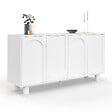 ID MARKET - Buffet 160 cm ARCHIE 4 portes design arche blanc - vignette