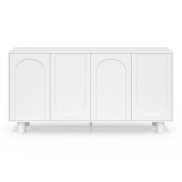 ID MARKET - Buffet 160 cm ARCHIE 4 portes design arche blanc - large