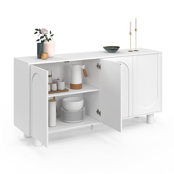 ID MARKET - Buffet 160 cm ARCHIE 4 portes design arche blanc - large