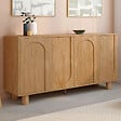 ID MARKET - Buffet 160 cm ARCHIE 4 portes design arche effet bois - vignette