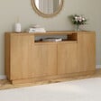 ID MARKET - Buffet 160 cm SERENA 4 portes avec niche centrale effet bois - vignette