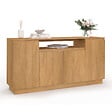 ID MARKET - Buffet 160 cm SERENA 4 portes avec niche centrale effet bois - vignette