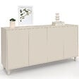 ID MARKET - Buffet 160 cm BERTILLE 4 portes bois coloris beige - vignette