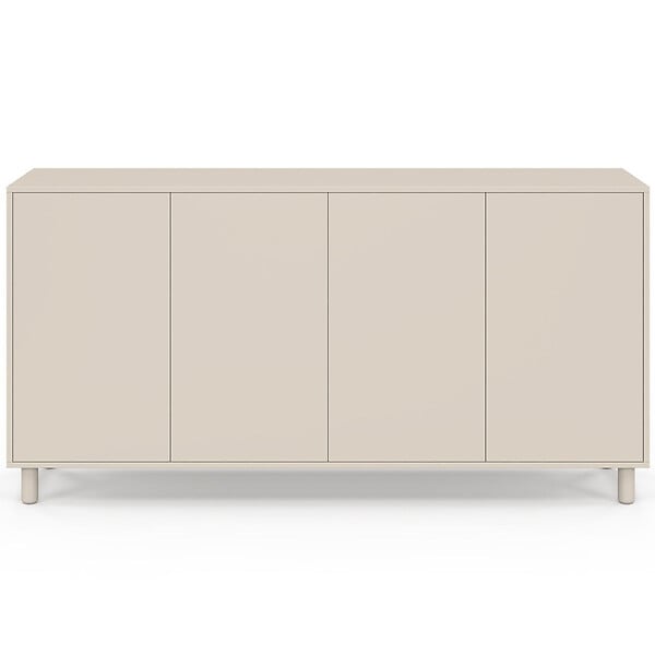 ID MARKET - Buffet 160 cm BERTILLE 4 portes bois coloris beige - large
