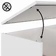 ID MARKET - Buffet d'appoint 70 cm EASY montage facile sans outils 3 étagères et 1 porte coulissante réversible blanc et bois - vignette