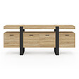 ID MARKET - Buffet enfilade 200 cm PHOENIX XXL 4 portes avec niche bois et noir - vignette