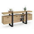 ID MARKET - Buffet enfilade 200 cm PHOENIX XXL 4 portes avec niche bois et noir - vignette