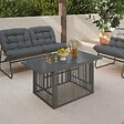 ID MARKET - Table basse de jardin relevable rectangulaire 100 cm RIO structure métal et cordage gris anthracite - vignette