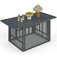 ID MARKET - Table basse de jardin relevable rectangulaire 100 cm RIO structure métal et cordage gris anthracite - vignette