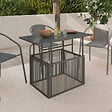 ID MARKET - Table basse de jardin relevable rectangulaire 100 cm RIO structure métal et cordage gris anthracite - vignette