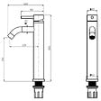 PLANETE BAIN - Mitigeur lavabo haut inox brossé gun metal avec bonde H 29.3 cm - Alois - vignette