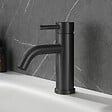 PLANETE BAIN - Mitigeur lavabo inox noir mat avec bonde H 17.2 cm- Alois - vignette