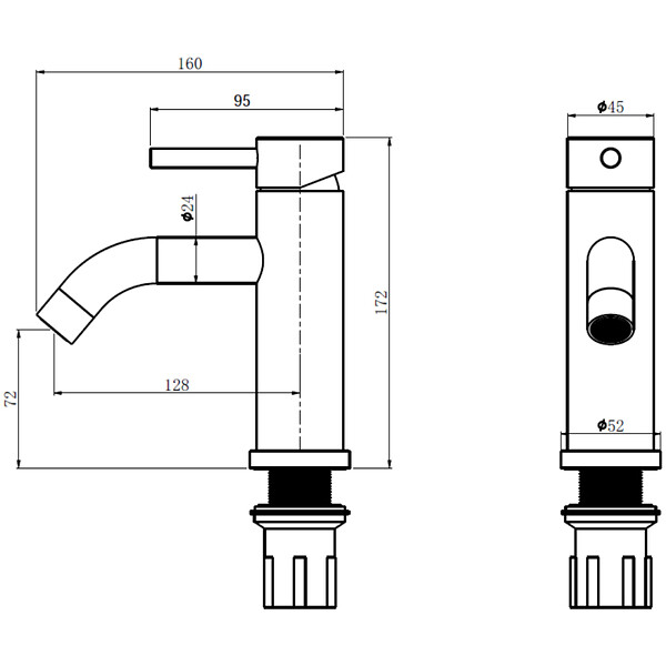 PLANETE BAIN - Mitigeur lavabo inox brossé avec bonde H 17.2 cm- Alois - large