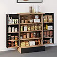 ID MARKET - Buffet bas de cuisine ALTO H.90 cm avec rangements noir et bois - vignette