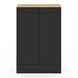 ID MARKET - Buffet bas de cuisine ALTO H.90 cm avec rangements noir et bois - vignette