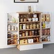 ID MARKET - Buffet bas de cuisine ALTO H.90 cm avec rangements blanc et bois - vignette