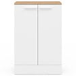 ID MARKET - Buffet bas de cuisine ALTO H.90 cm avec rangements blanc et bois - vignette