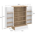 ID MARKET - Buffet bas de cuisine ALTO H.90 cm avec rangements blanc et bois - vignette
