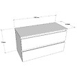 GODART - Meuble salle de bain strié 100 cm pour vasque à poser - Vert mat - A suspendre - Karaib 2 - vignette