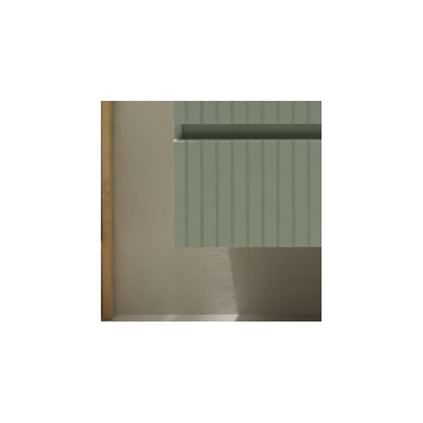 GODART - Meuble salle de bain strié 100 cm pour vasque à poser - Vert mat - A suspendre - Karaib 2 - large