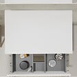GODART - Meuble salle de bain strié 70 cm pour vasque à poser - Blanc mat - A suspendre - Karaib 2 - vignette