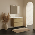 ALLIBERT - Ensemble meuble salle de bain 80 cm + plan céramique + miroir + led - Effet Chêne Australien - A suspendre - Max - vignette