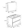 ALLIBERT - Ensemble meuble salle de bain 80 cm + plan céramique + miroir + led - Effet Chêne Australien - A suspendre - Max - vignette