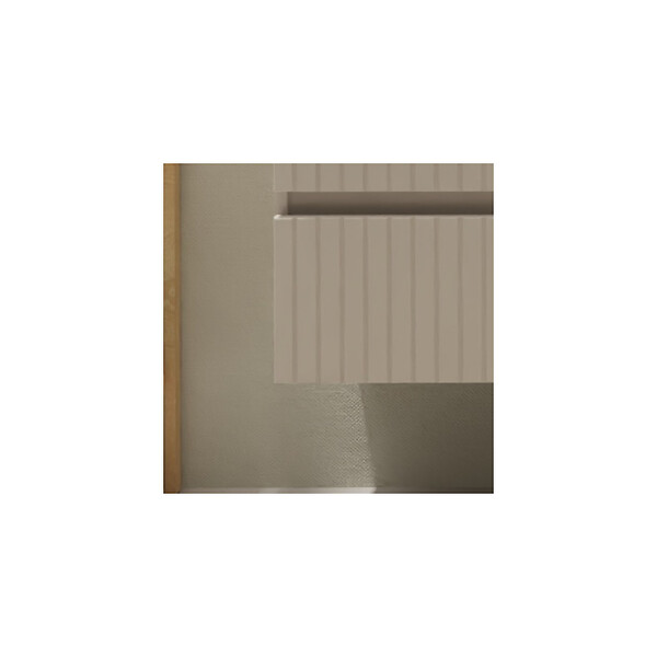 GODART - Meuble salle de bain strié 60 cm - Plan vasque céramique - Beige cachemire mat - A suspendre - Karaib 2 - large