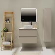 GODART - Meuble salle de bain 70 cm pour vasque à poser - Beige cachemire mat - A suspendre - Karaib 2 - vignette