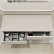 GODART - Meuble salle de bain strié 120 cm pour vasque à poser - Beige cachemire mat - A suspendre - Karaib 2 - vignette