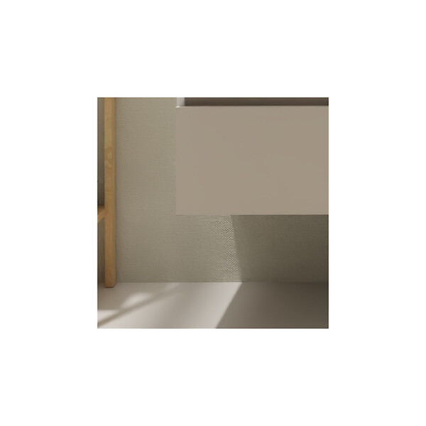 GODART - Meuble salle de bain 80 cm - Plan vasque céramique - Beige cachemire mat - A suspendre - Karaib 2 - large