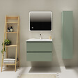 GODART - Meuble salle de bain 70 cm - Plan vasque Solid surface - Vert mat - A suspendre - Karaib 2 - vignette
