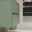 GODART - Meuble salle de bain 70 cm - Plan vasque Solid surface - Vert mat - A suspendre - Karaib 2 - vignette