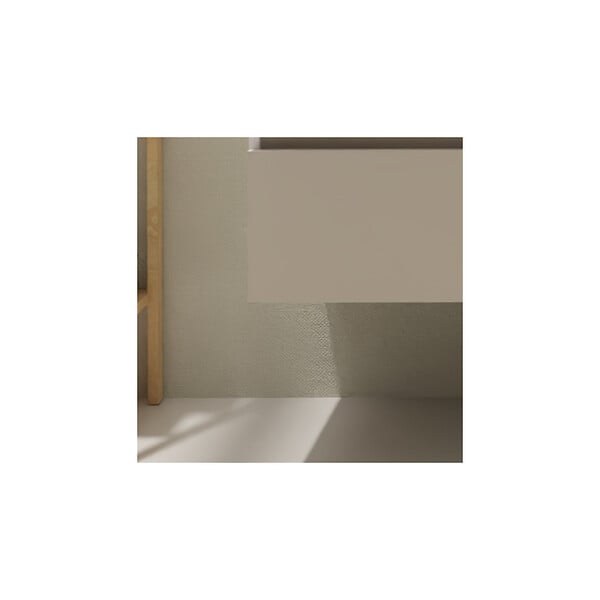GODART - Meuble salle de bain 80 cm pour vasque à poser - Beige cachemire mat - A suspendre - Karaib 2 - large