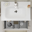 GODART - Meuble salle de bain strié 70 cm - Plan vasque Solid surface - Beige cachemire mat - A suspendre - Karaib 2 - vignette