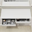 GODART - Meuble salle de bain strié 120 cm pour vasque à poser - Blanc mat - A suspendre - Karaib 2 - vignette