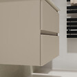 GODART - Meuble salle de bain 70 cm - Plan vasque Solid surface - Beige cachemire mat - A suspendre - Karaib 2 - vignette
