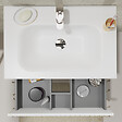 GODART - Meuble salle de bain strié 70 cm - Plan vasque Solid surface - Blanc mat - A suspendre - Karaib 2 - vignette