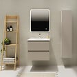 GODART - Meuble salle de bain 60 cm - Plan vasque céramique - Beige cachemire mat - A suspendre - Karaib 2 - vignette