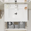 GODART - Meuble salle de bain 60 cm - Plan vasque céramique - Beige cachemire mat - A suspendre - Karaib 2 - vignette