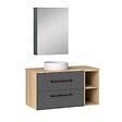 AICA SANITAIRE - AICA Ensemble meuble de Salle de Bain Suspendu 100cm avec vasque à poser + 2 Rangements Ouverts, Armoire salle de bain avec miroir - vignette