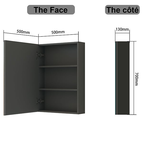 AICA SANITAIRE - AICA Ensemble meuble de Salle de Bain Suspendu 100cm avec vasque à poser + 2 Rangements Ouverts, Armoire salle de bain avec miroir - large