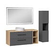 AICA SANITAIRE - AICA Ensemble meuble de Salle de Bain Suspendu 120cm avec lavabo à poser + Colonne + Miroir LED Dimmable - vignette
