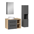 AICA SANITAIRE - AICA Ensemble meuble de Salle de Bain Suspendu 80cm avec lavabo à poser + Colonne + Armoire salle de bain avec miroir - vignette